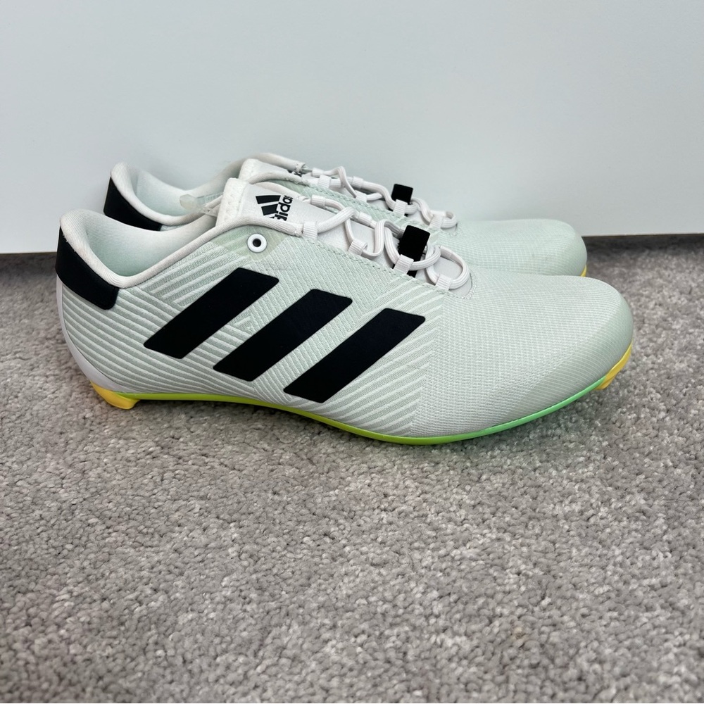 New Adidas The Road Unisex Cycling Shoes White Beam Green Men’s 7.5 Women’s 9